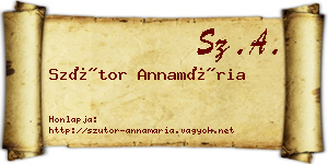 Szútor Annamária névjegykártya